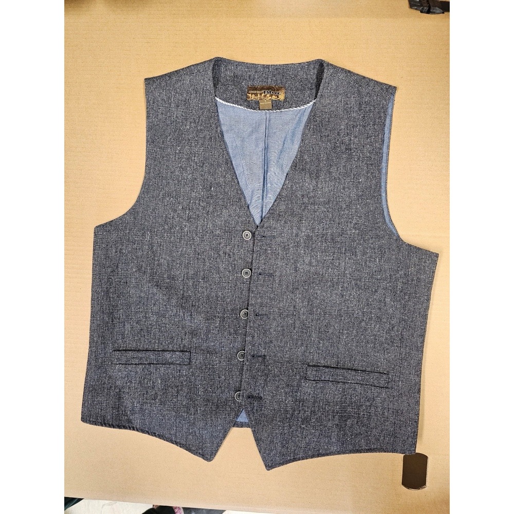 Pronto Uomo BLUE Vest Gray  5‎ Button Men's L